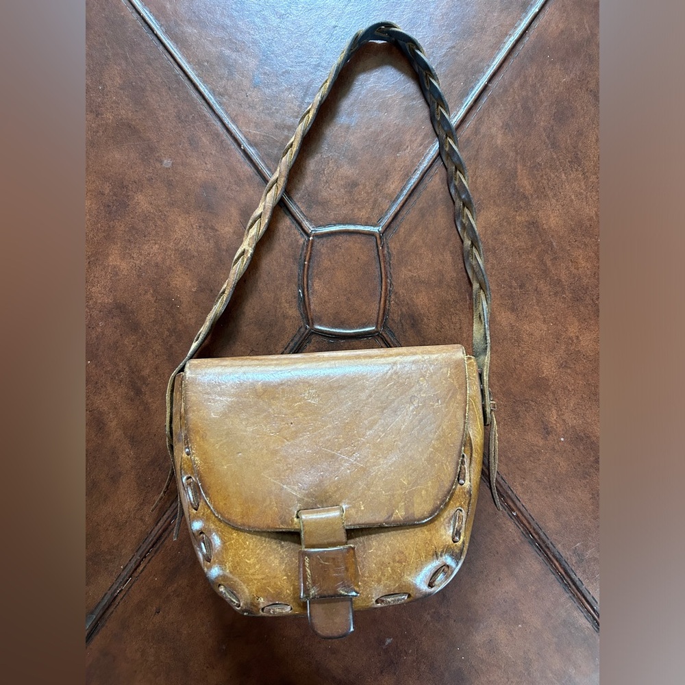 Vintage boho leather purse